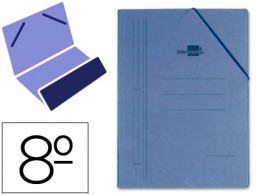 Carpeta de gomas Liderpapel 8º bolsa cartón azul